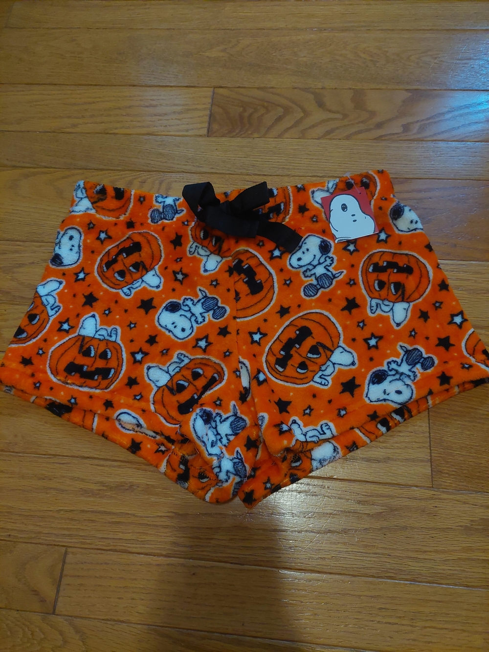 Snoopy Halloween Pumpkin Fleece Shorts